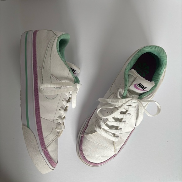 Nike Court Legacy Sneakers Next Nature White Rush Fuchsia Leather White Size 9 - Picture 7 of 11